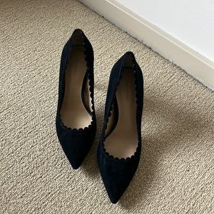 Ann Taylor Suede Scalloped Pumps